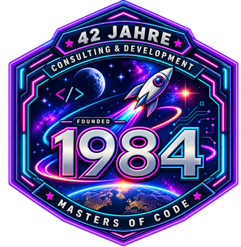 Missionsabzeichen: Masters of Code, Founded 1984 — 42 Jahre Consulting und Development